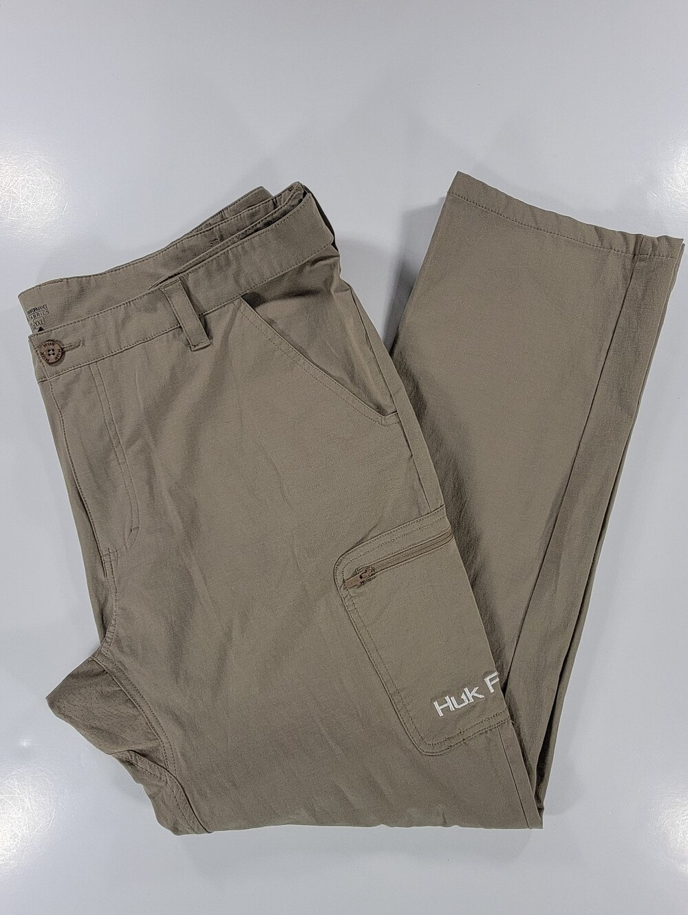 Huk Fishing Pants Mens 2XL XXL Chino Performance Stretch Beige Expandable Waist